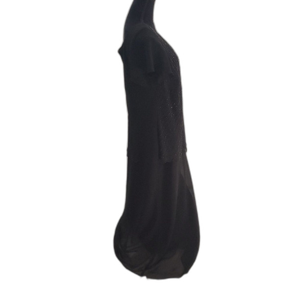 S. L. Fashions Black Semi Formal Evening Beaded Chiffon Dress Size 16W - Picture 5 of 5
